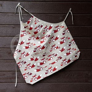 Colourful half-linen kitchen apron "Fox"